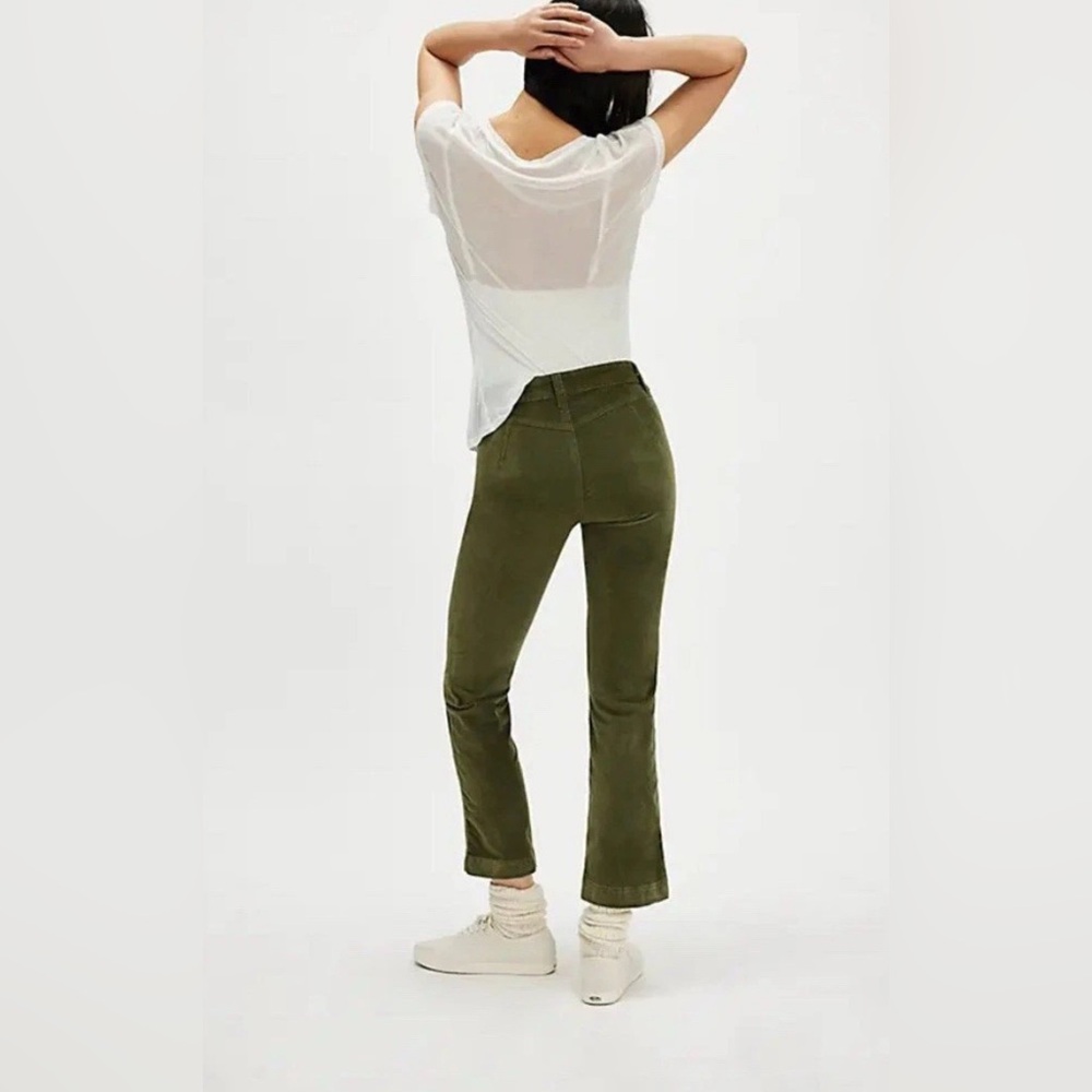 Free People High Time Kick Flare pants in Chive green corduroy - Picture 5 of 14